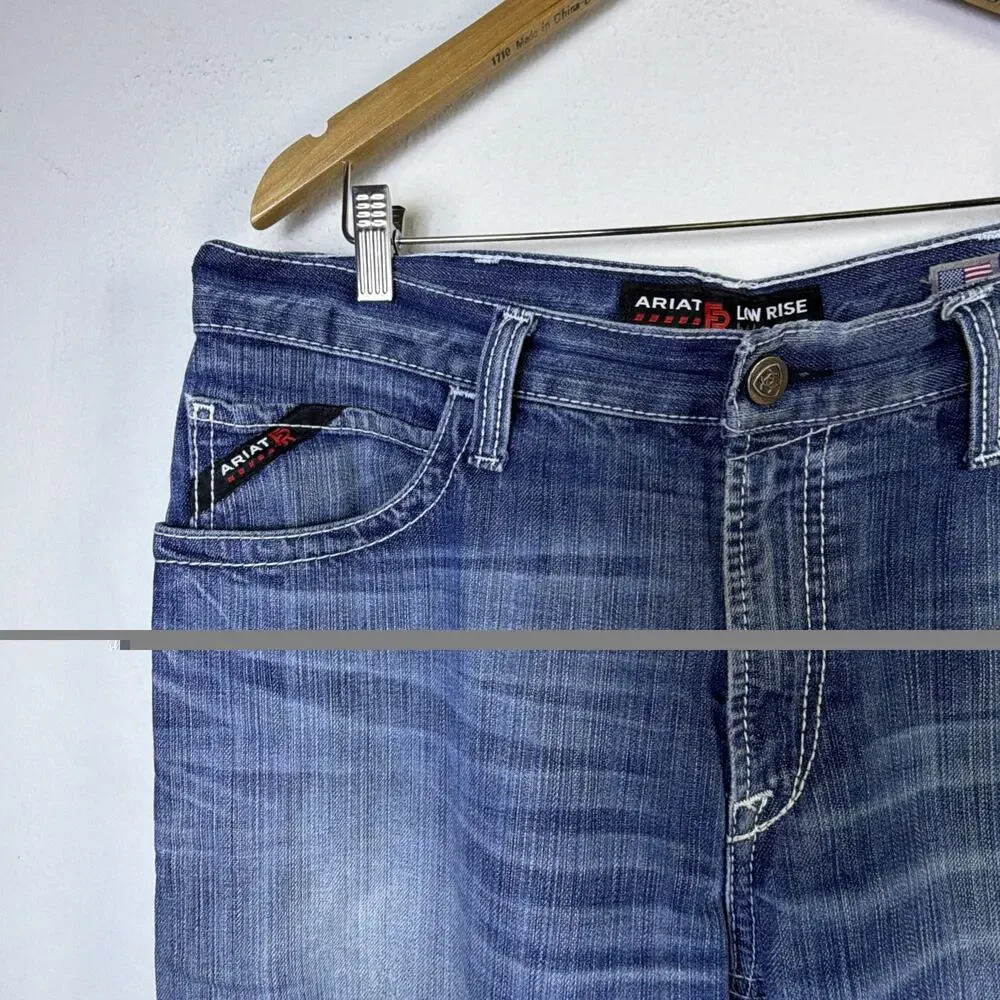 Ariat Jeans Mens 34 x 30 Blue M4 Bootcut Western Denim distressed work FR